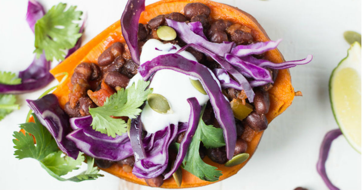 Black Bean Stuffed Sweet Potaoes