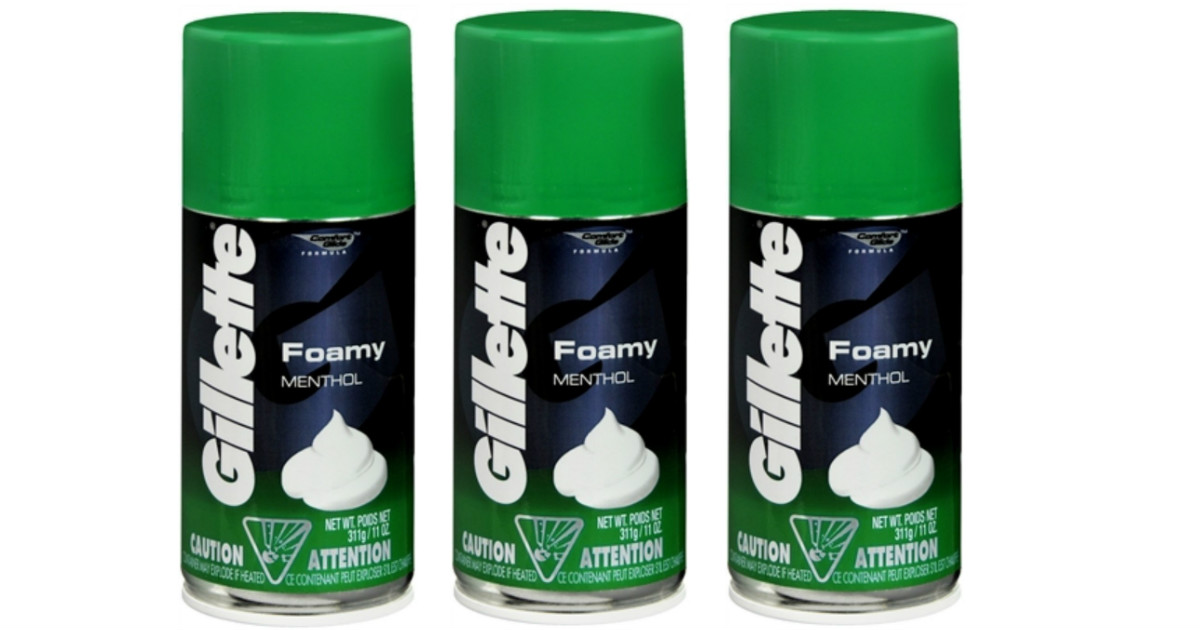 Gillette Menthol Foamy Shaving Cream 1.87 Each Shipped Deals & Coupons