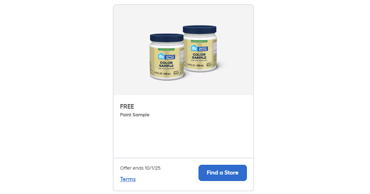 Lowe's Free Paint Sample