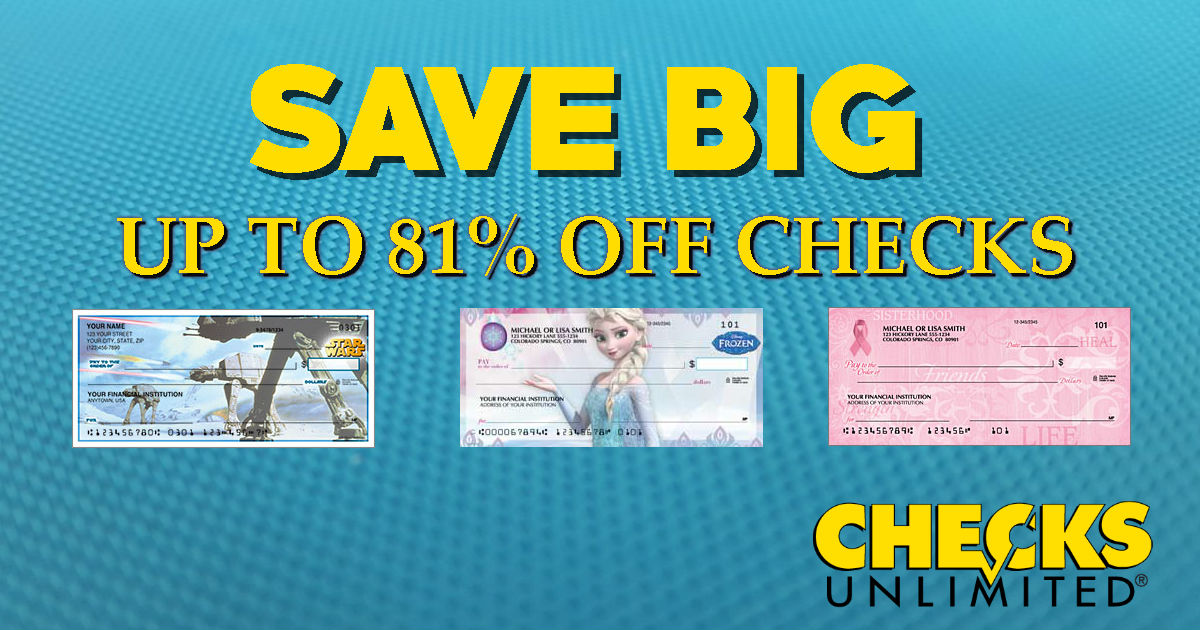 Save 81 Off Checks from Checks Unlimited, Pay as low as 4.13 Daily