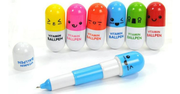 Smile Face Pill Shaped 6ct Pen...